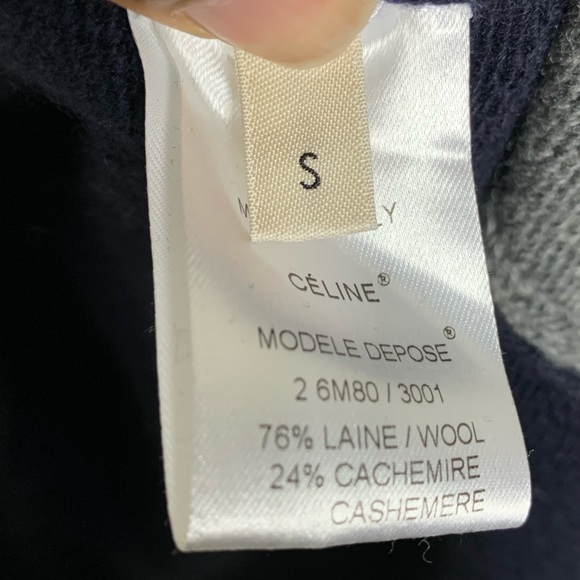 Celine Cashmere Wool Color Block Tunic Sweater - Picture 4 of 8